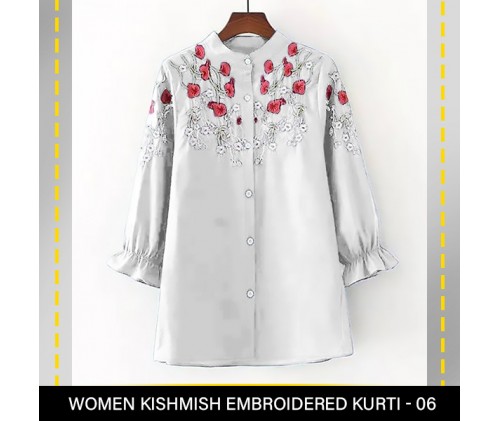 Women Kishmish Embroidered Kurti - 06